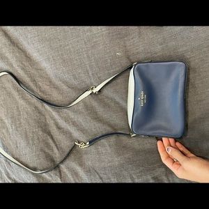 Kate Spade navy and white shoulder bag